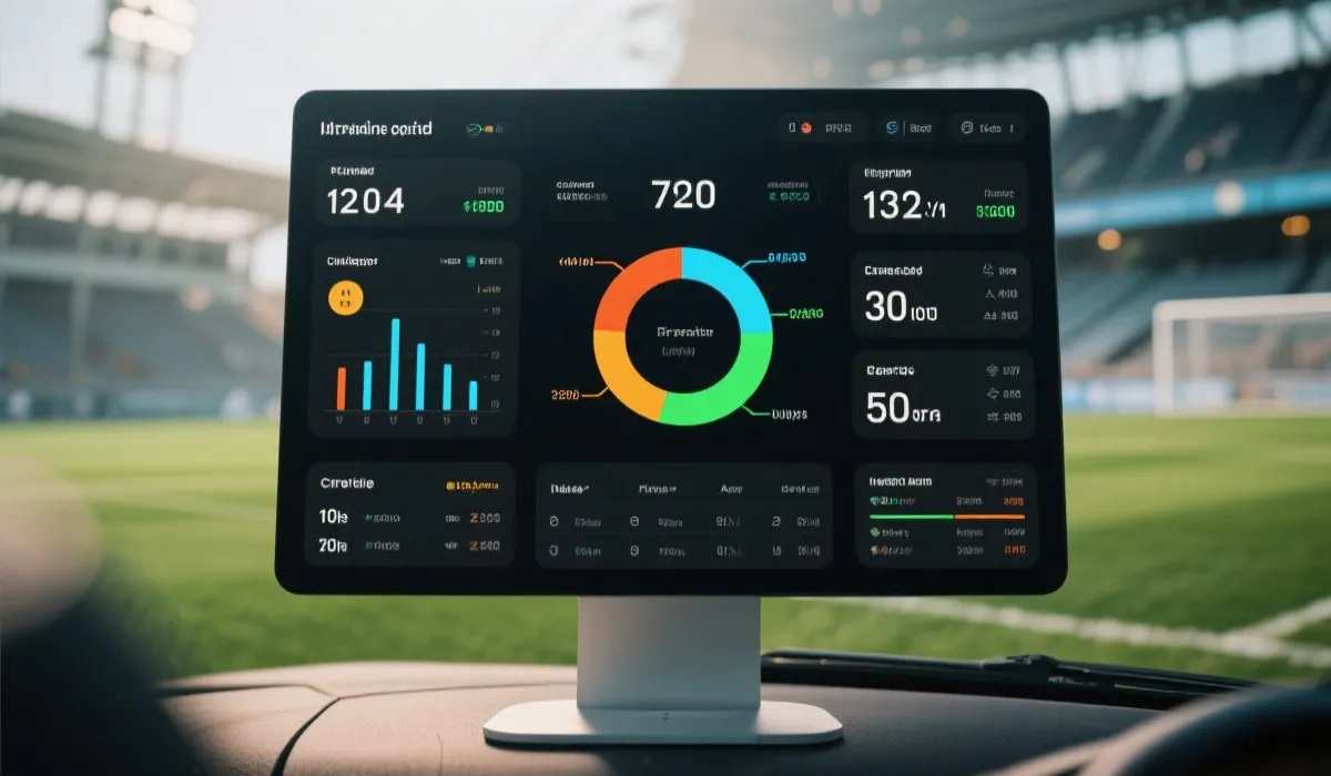 体育数据与图表界面示意